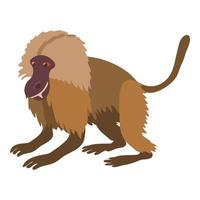 Gelada monkey icon, cartoon style vector