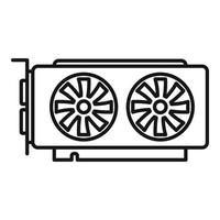 Video card memory icon outline vector. Computer graphic vector