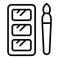 Beauty kit icon outline vector. Makeup brush vector