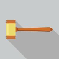 Gavel judge icon, flat style vector