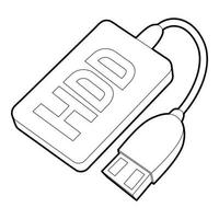 Hdd wire icon, outline style vector