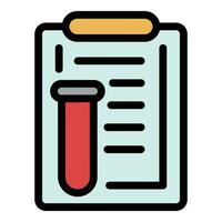 Blood test result icon color outline vector