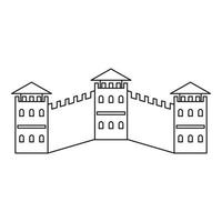 The Great Wall icon, outline style vector