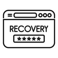 Recovery page icon outline vector. Ui log vector