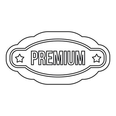 Premium lable icon, outline style