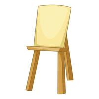 Wooden easel icon, cartoon style vector