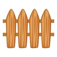 Brown wooden picket fence icon, cartoon style vector