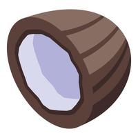 Half coconut icon isometric vector. Cosmetic oil vector