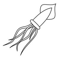 Calamary icon, outline style vector