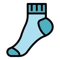 Feet sock icon color outline vector