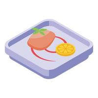 Lemon foie gras icon isometric vector. Duck food vector