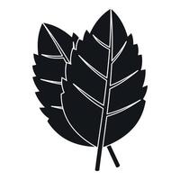 Two basil leaves icon, simple style vector