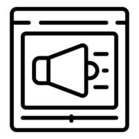 Megaphone seo icon outline vector. Search chart vector