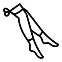 vector de contorno de icono de medias linfáticas. pierna de compresión