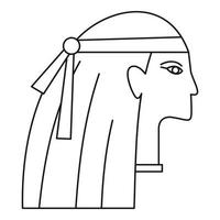 Egyptian style woman icon, outline style vector