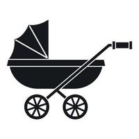 Baby carriage icon, simple style vector