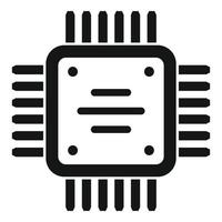 Computer cpu icon simple vector. Circuit chip vector