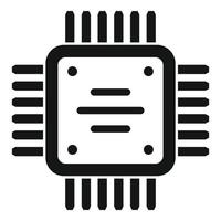 Computer cpu icon simple vector. Circuit chip vector