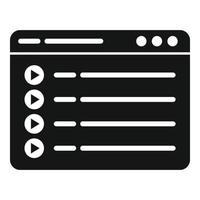 Web online playlist icon simple vector. Music song list vector