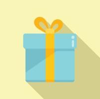 Donate gift box icon flat vector. Help hand vector