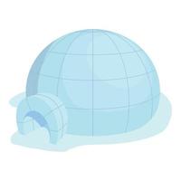 Igloo icon, cartoon style vector