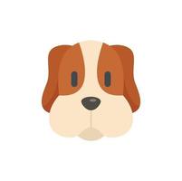 Dog head icon flat isolated vector