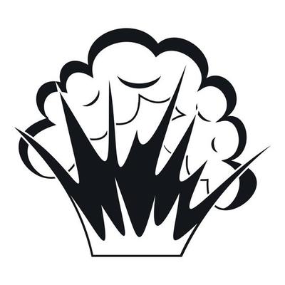 Flame and smoke icon, simple style