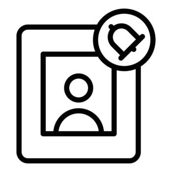 vector de contorno de icono de panel de intercomunicación de vídeo. sistema de puerta