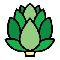 Diet artichoke icon color outline vector