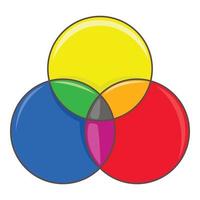 CMYK color profile icon, cartoon style vector