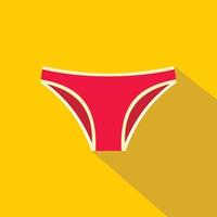 Pink female panties icon, flat style vector