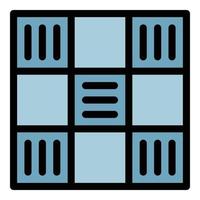 Tile paving icon color outline vector