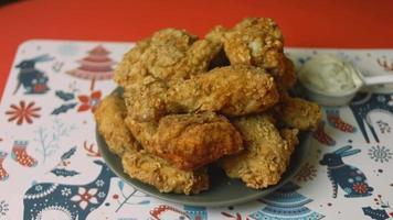 The process before after of making christmas kitchen, I prepare fried chicken video