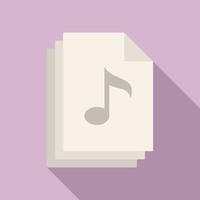 Modern playlist files icon flat vector. Music song list vector