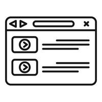 Browser interface icon outline vector. Computer window vector