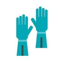 Rubber gloves for hand protection icon, flat style vector