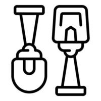 Shovel worker icon outline vector. Build house vector