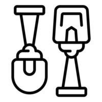 Shovel worker icon outline vector. Build house vector