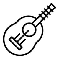 vector de contorno de icono de ukelele de playa. guitarra hawaiana