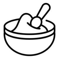 Baby food bowl icon outline vector. Infant care vector