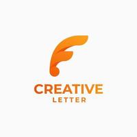 Creative letter logo, alphabet design, letter f design, geometric alphabet logo, letter gradient logo vector