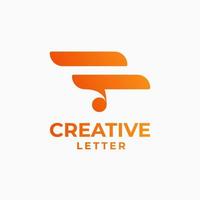 Creative letter logo, alphabet design, letter f design, geometric alphabet logo, letter gradient logo vector