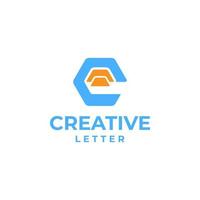 logotipo de letra e creativa, logotipo de alfabeto creativo, concepto de diseño de letra e, diseño de fuente de script, concepto de alfabeto geométrico, logotipo redondo vector