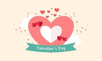 Valentines day background with heart shaped balloons illustration vector