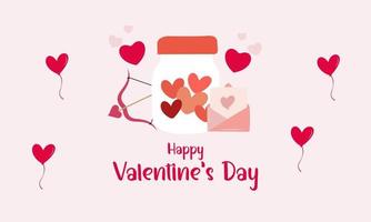 Valentines day background with heart shaped balloons illustration vector