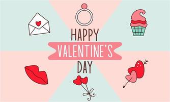 Valentines day background with heart shaped balloons illustration vector