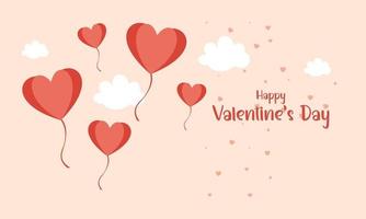 Valentines day background with heart shaped balloons illustration vector