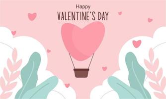 Valentines day background with heart shaped balloons illustration vector