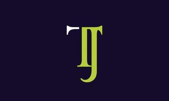 alfabeto letras iniciales monograma logo tj, jt, t y j vector