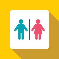 Male and female toilet sign icon, flat style vector